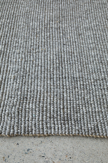 Harlow Charcoal Wool and Jute Modern Rectangle Rug